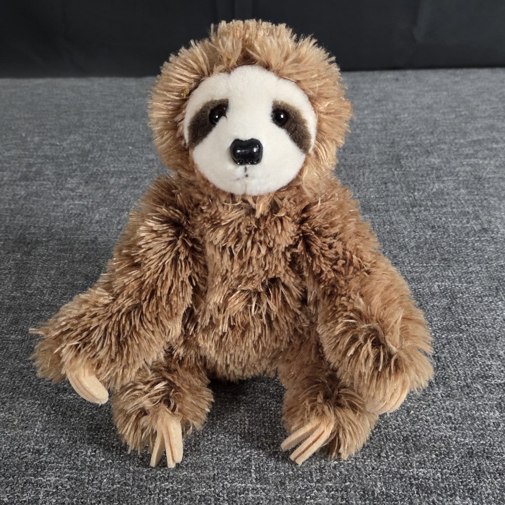 Douglas Cuddle Toy Sloth Plush Brown Shaggy Stuffed Animal 8"